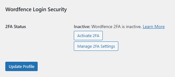 Activate 2FA Button